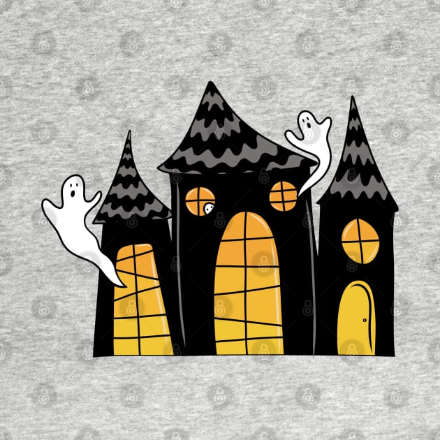 Haunted House with Ghosts Cartoon, made by EndlessEmporium by EndlessEmporium